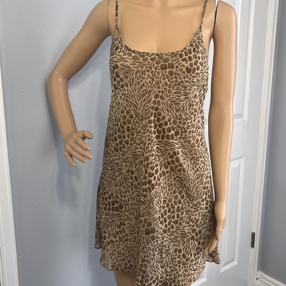 Victoria’s Secret Animal Print Cream & Brown Semi Sheer Slip Dress - Picture 2 of 9